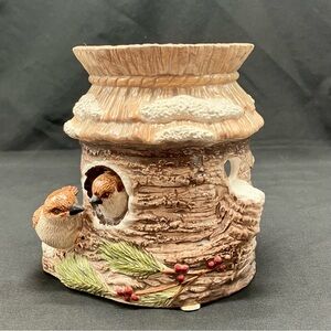 NEW Yankee Candle Ceramic Wax Melt Tart Burner Winter Two Birds Tree Holiday